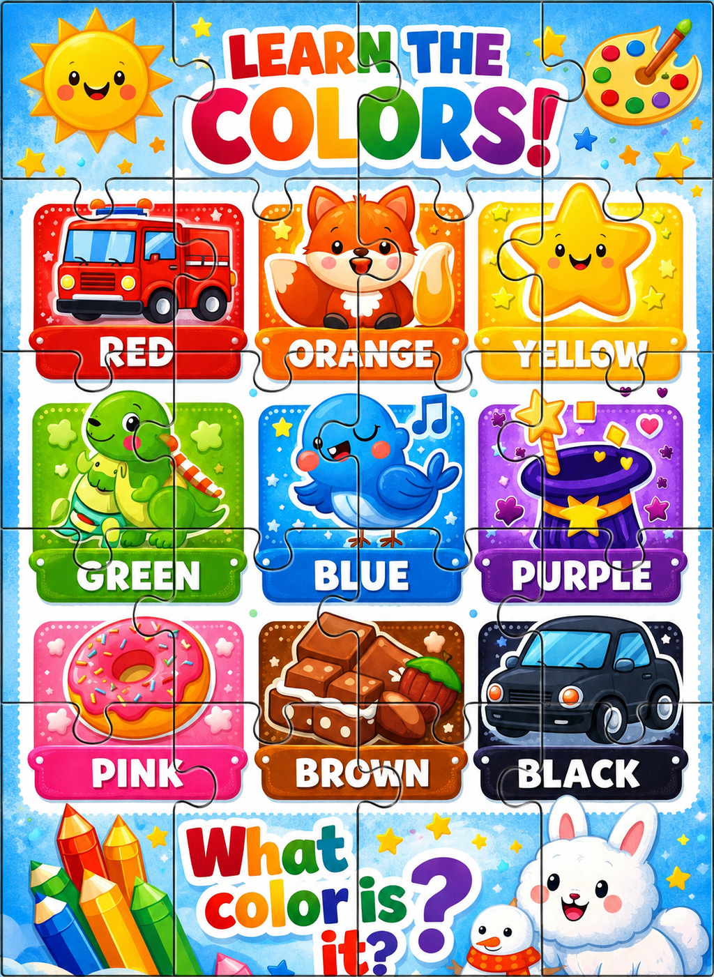 Set of 4 Puzzle for learning for kids 3-6 ages