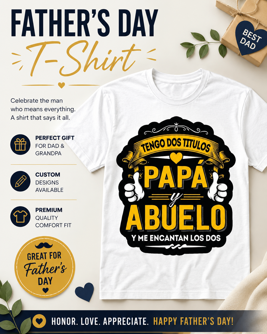 Custom Father's Day T-shirts