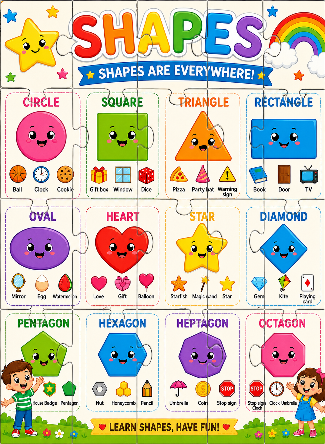 Set of 4 Puzzle for learning for kids 3-6 ages